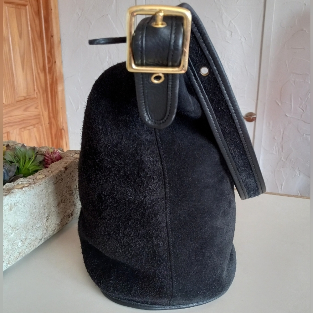 Coach Berkeley Duffle Sac in Black Suede 9010, Ruff-Out - Picture 7 of 16